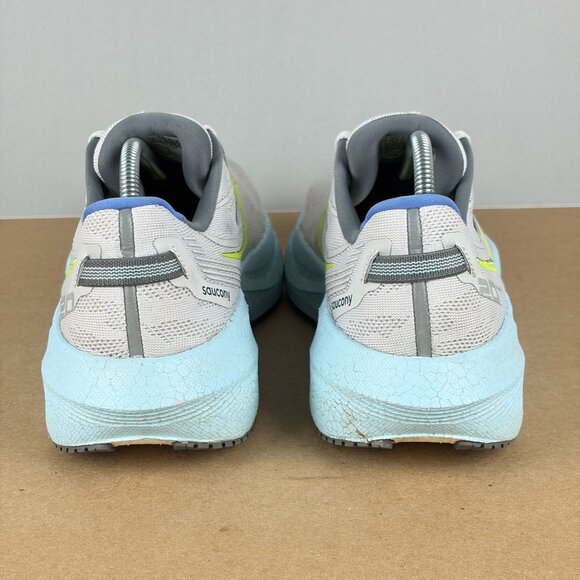 Saucony Triumph 20 Athletic Running Shoes Womens 8.5 Gray Blue Yellow Low Top - Picture 4 of 10
